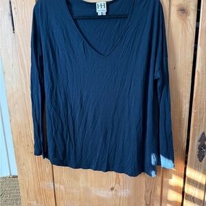 Haute Hippie Navy Long Sleeve Top